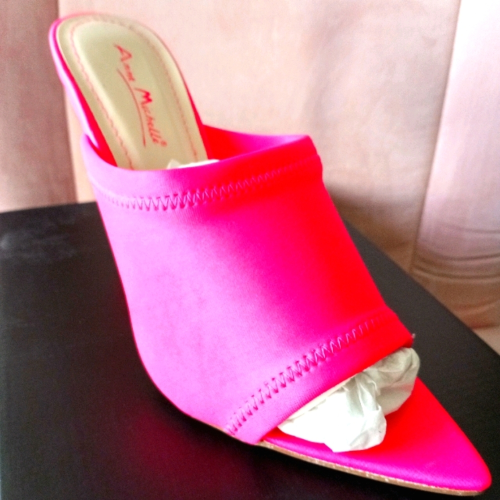 Fushia Steletto Mule